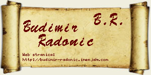 Budimir Radonić vizit kartica